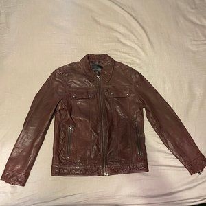 Banana Republic Men’s M Cognac Brown Goat Leather Jacket